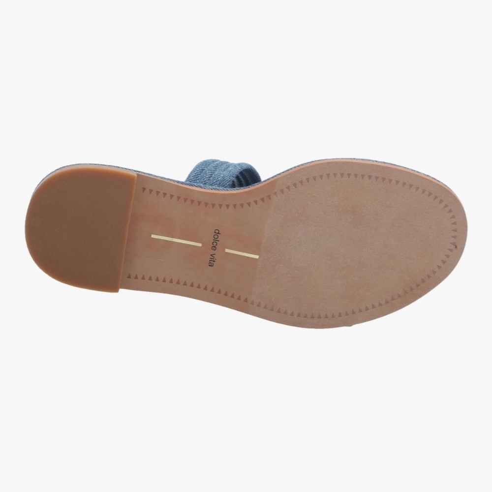 Dolce Vita Blue Sandals with Gold Accents - Picture 6 of 9